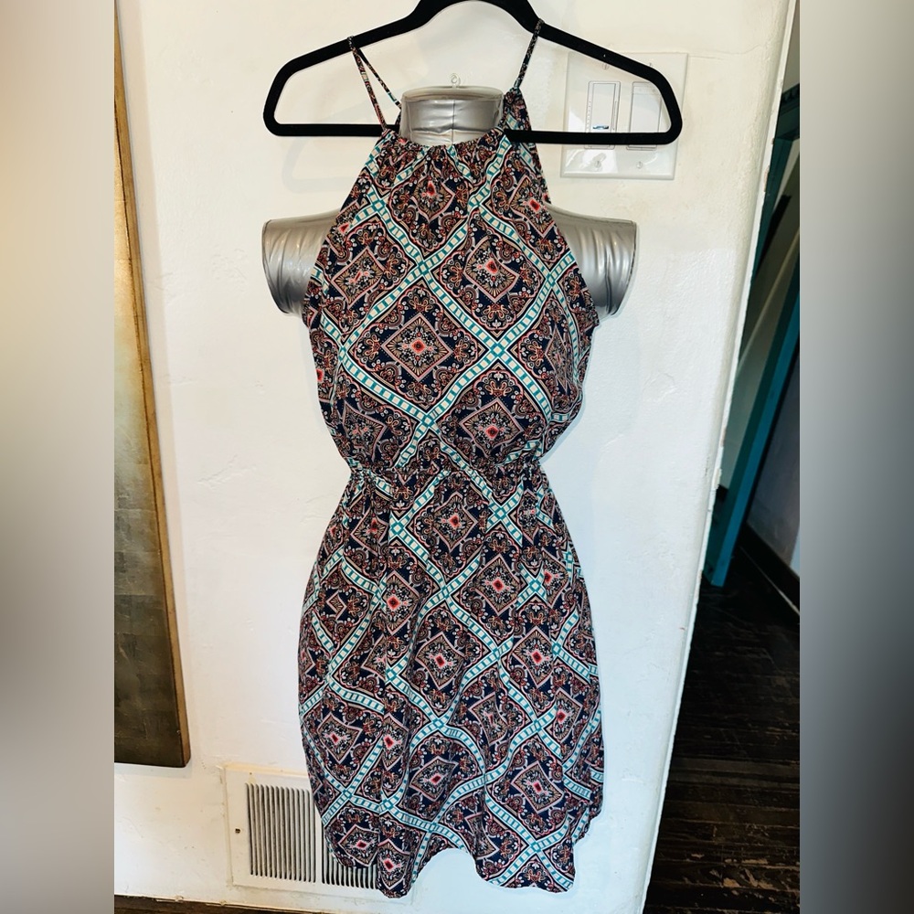 Soprano Multicolor Geometric Maxi Dress